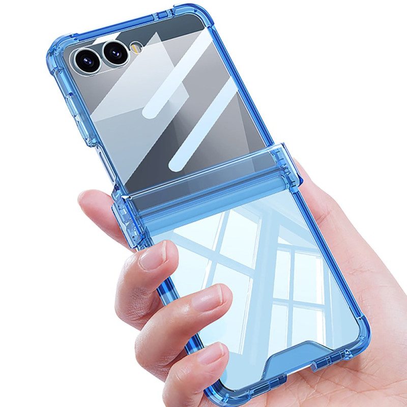 Skal För Samsung Galaxy Z Flip 7 Färgad Genomskinlig Med Airbagskydd