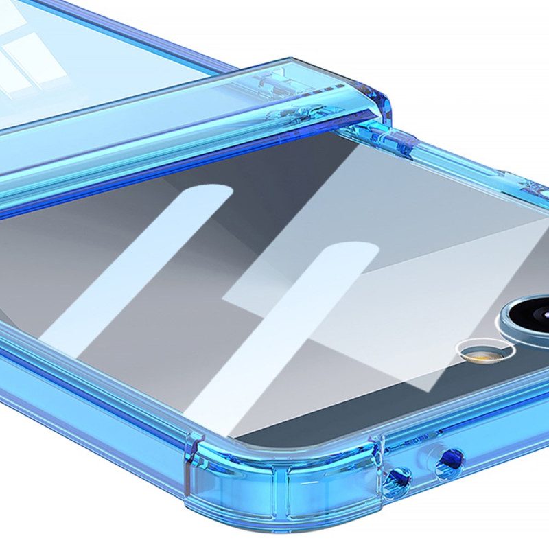 Skal För Samsung Galaxy Z Flip 7 Färgad Genomskinlig Med Airbagskydd