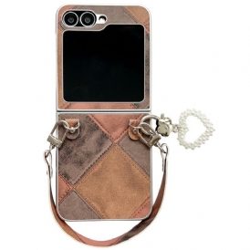 Skal För Samsung Galaxy Z Flip 7 Fe Diamantmönster Med Rem