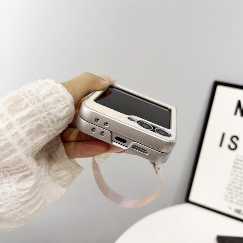 Skal För Samsung Galaxy Z Flip 7 Fe Diamantmönster Med Rem