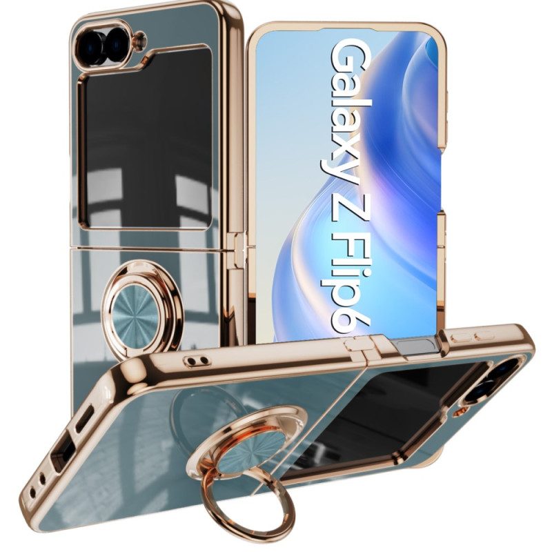 Skal För Samsung Galaxy Z Flip 7 Fe Glansig Finish Med Ringhållare