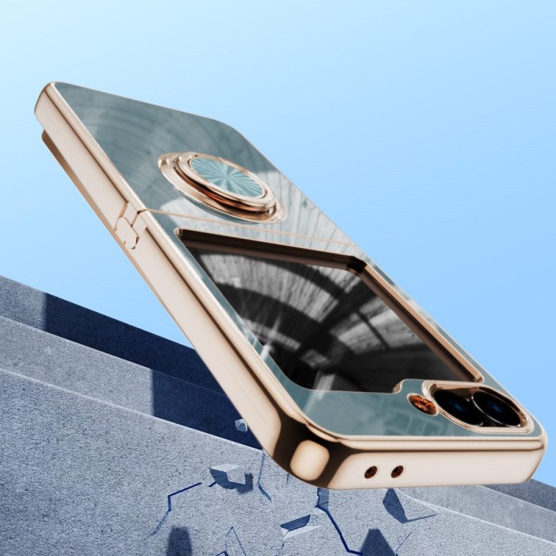 Skal För Samsung Galaxy Z Flip 7 Fe Glansig Finish Med Ringhållare