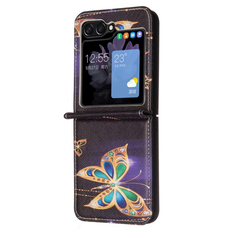 Skal För Samsung Galaxy Z Flip 7 Fe Juvelbesatt Fjäril