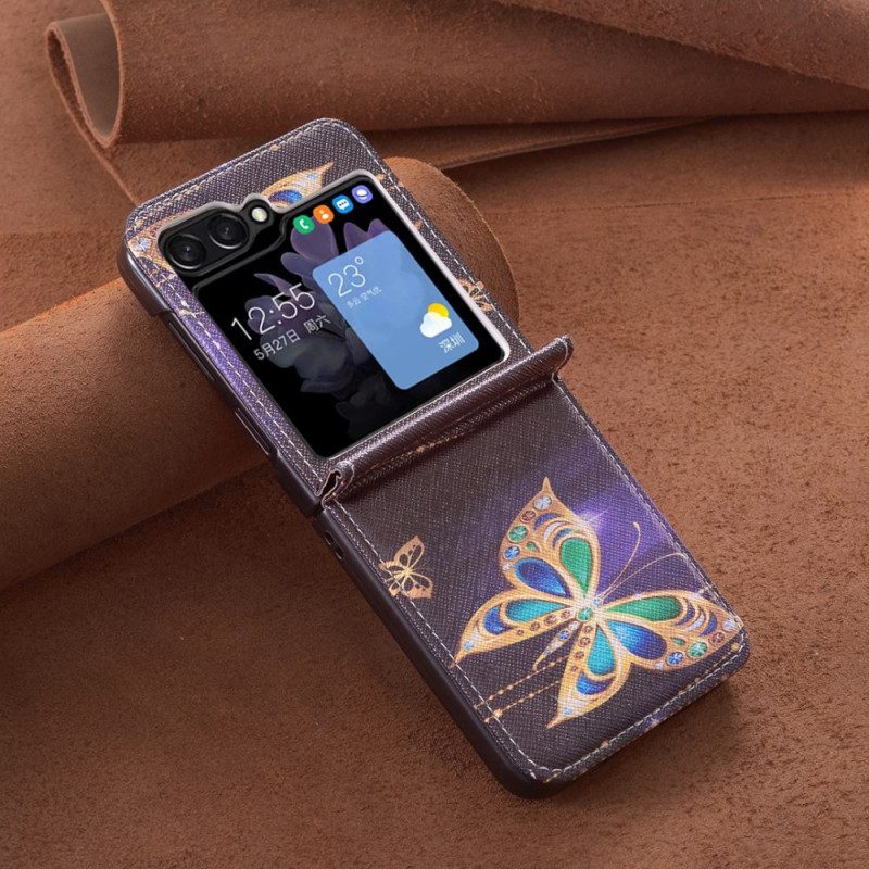 Skal För Samsung Galaxy Z Flip 7 Fe Juvelbesatt Fjäril