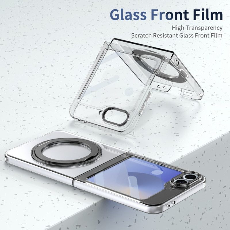 Skal För Samsung Galaxy Z Flip 7 Fe Magnetiskt Stativ Och Hd-skärmskydd