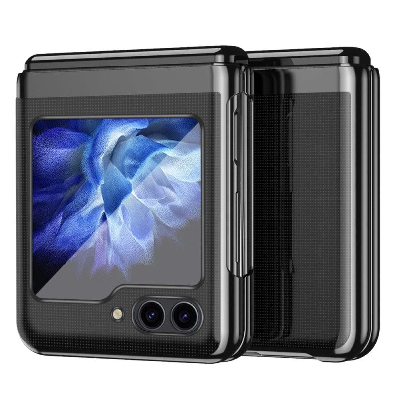 Skal För Samsung Galaxy Z Flip 7 Fe Transparent Design Och Metallisk Effekt