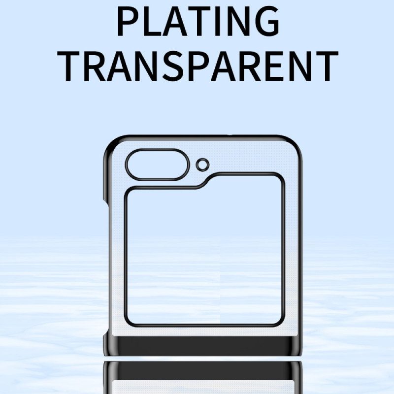 Skal För Samsung Galaxy Z Flip 7 Fe Transparent Design Och Metallisk Effekt