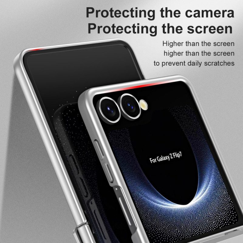 Skal För Samsung Galaxy Z Flip 7 Metallisk Effekt Med Gångjärn