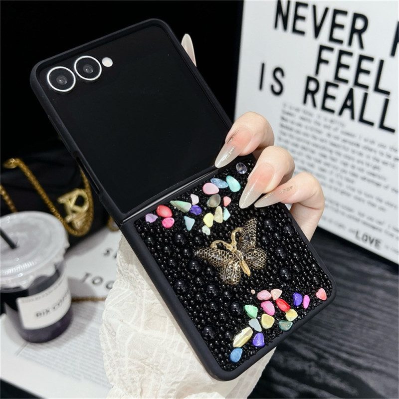 Skal För Samsung Galaxy Z Flip 7 Strass Fjärilsdekoration