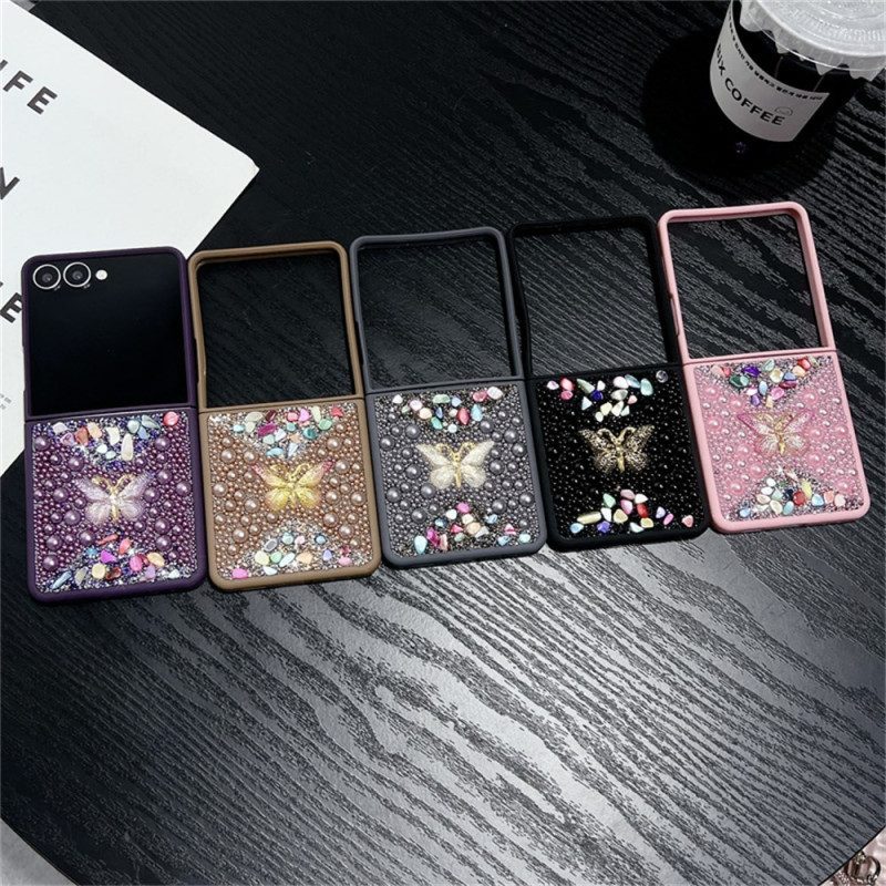 Skal För Samsung Galaxy Z Flip 7 Strass Fjärilsdekoration