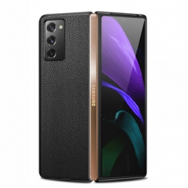 Skal För Samsung Galaxy Z Fold 2 Äkta Litchi Läder