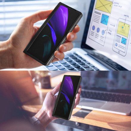 Skal För Samsung Galaxy Z Fold 2 Texturerad Med Handsfree-support