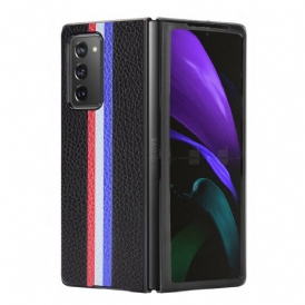 Skal För Samsung Galaxy Z Fold 2 Tricolor Litchi Konstläder