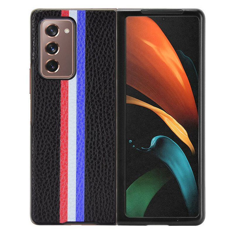 Skal För Samsung Galaxy Z Fold 2 Tricolor Litchi Konstläder