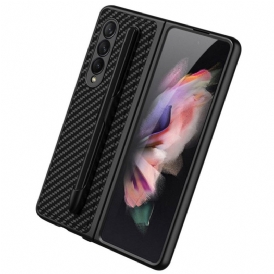 Skal För Samsung Galaxy Z Fold 3 5G Carbon Fiber Stylus Hållare Gkk