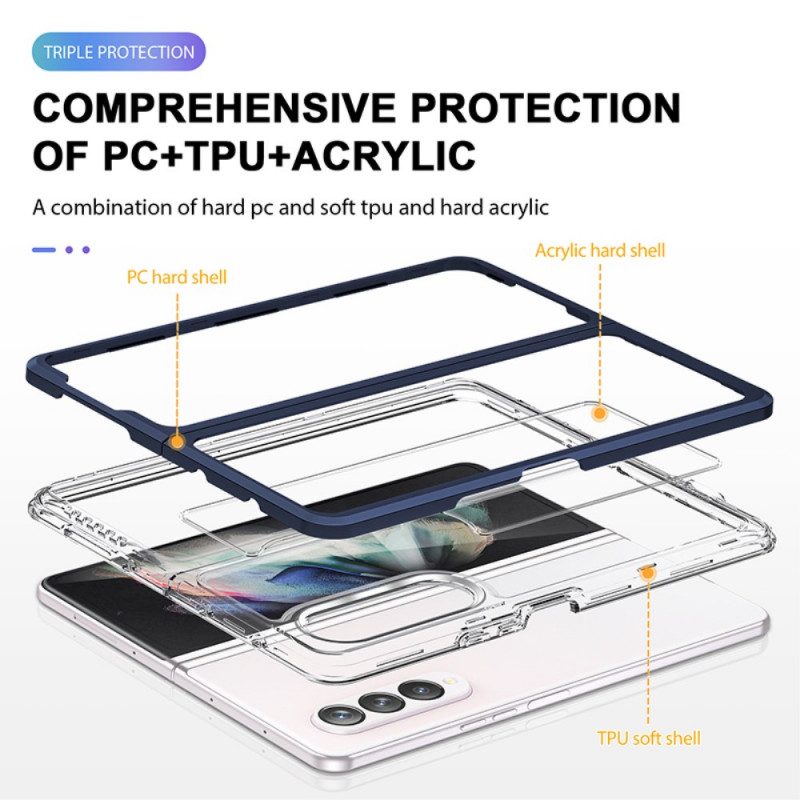 Skal För Samsung Galaxy Z Fold 3 5G Hybrid Transparenta Färgade Kanter