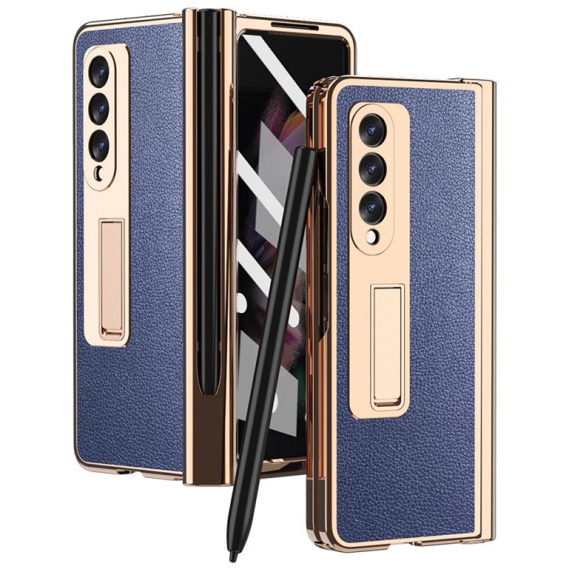 Skal För Samsung Galaxy Z Fold 3 5G Multifunktionell Litchiläder