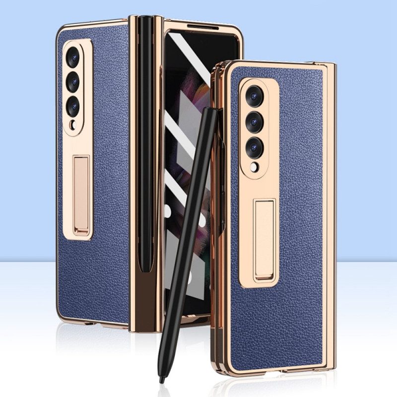 Skal För Samsung Galaxy Z Fold 3 5G Multifunktionell Litchiläder