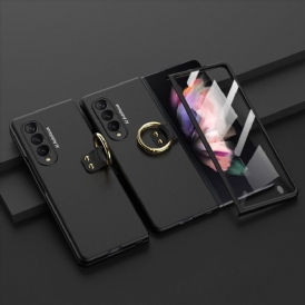 Skal För Samsung Galaxy Z Fold 3 5G Ringstöd Och Skärmskydd Gkk