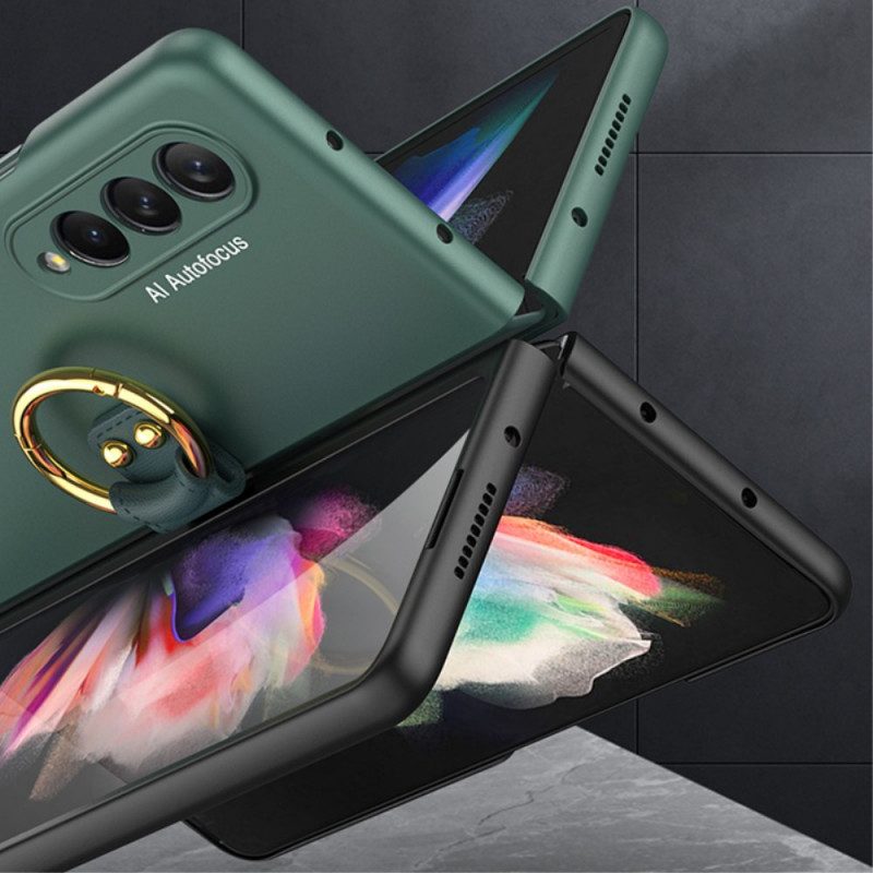 Skal För Samsung Galaxy Z Fold 3 5G Ringstöd Och Skärmskydd Gkk