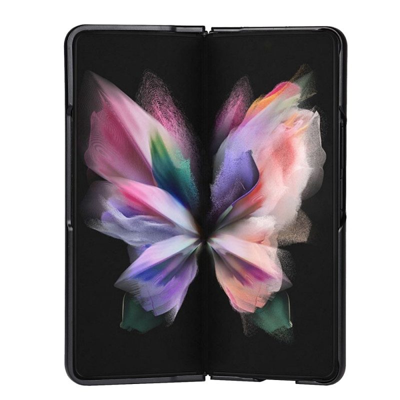 Skal För Samsung Galaxy Z Fold 3 5G Stylushållare I Äkta Litchiläder