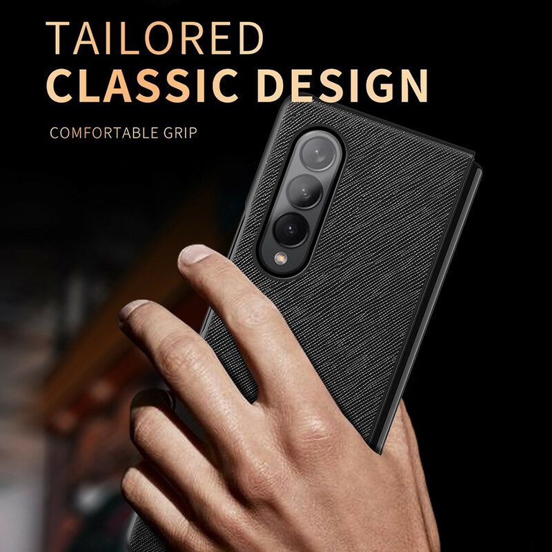 Skal För Samsung Galaxy Z Fold 3 5G Texturerat Läder