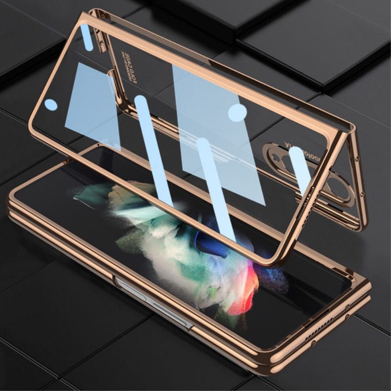Skal För Samsung Galaxy Z Fold 3 5G Transparent Med Gkk Stylushållare