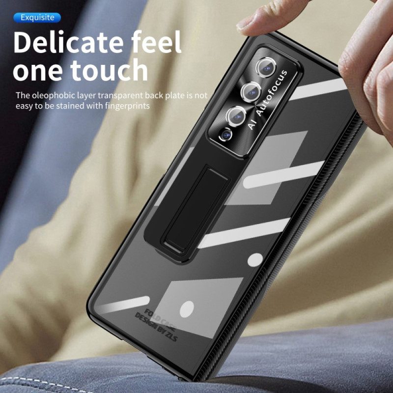 Skal För Samsung Galaxy Z Fold 4 Transparent Härdat Glas Och Gångjärn