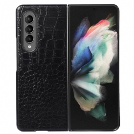 Skal För Samsung Galaxy Z Fold 4 Trendig Krokodileffekt Äkta Läder