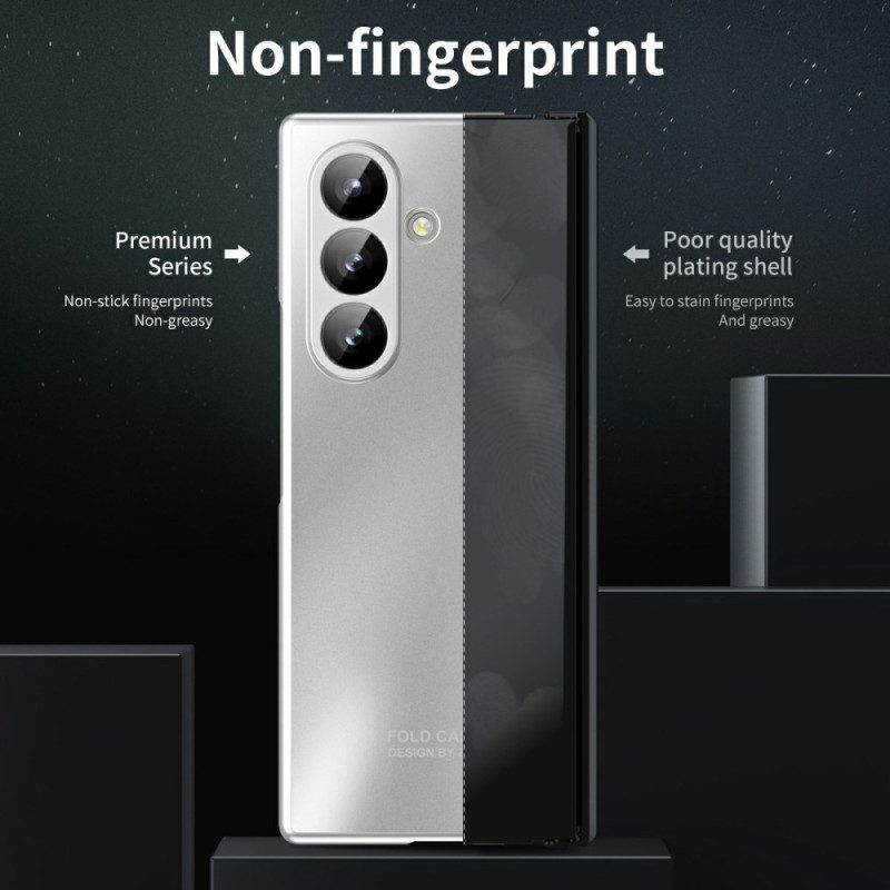 Skal För Samsung Galaxy Z Fold 7 Metallisk Effekt Med Skärmskydd
