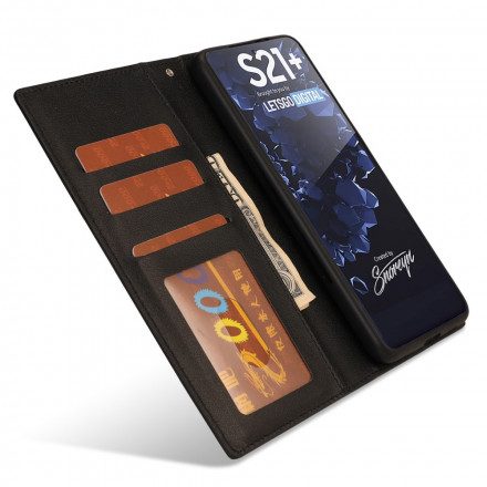 Skal Folio-fodral För Samsung Galaxy S21 Ultra 5G Lagtagbart Silverlås