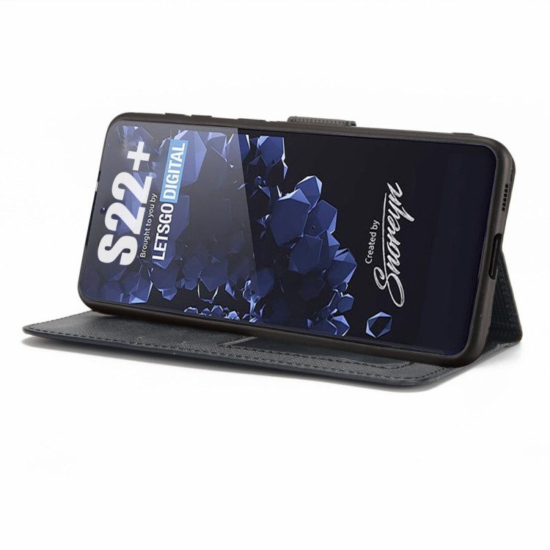 Skal Folio-fodral För Samsung Galaxy S22 5G Texturerad Med Avtagbar