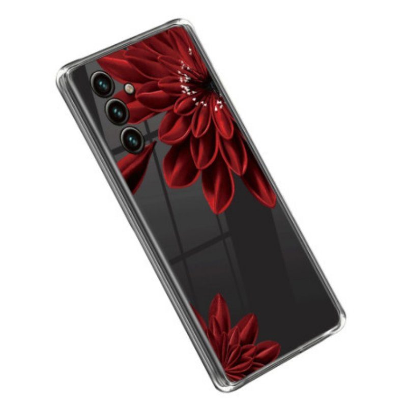Skal Samsung Galaxy A14 / A14 5G Sömlös Röd Blomma