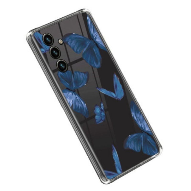 Skal Samsung Galaxy A14 / A14 5G Sömlösa Blå Fjärilar