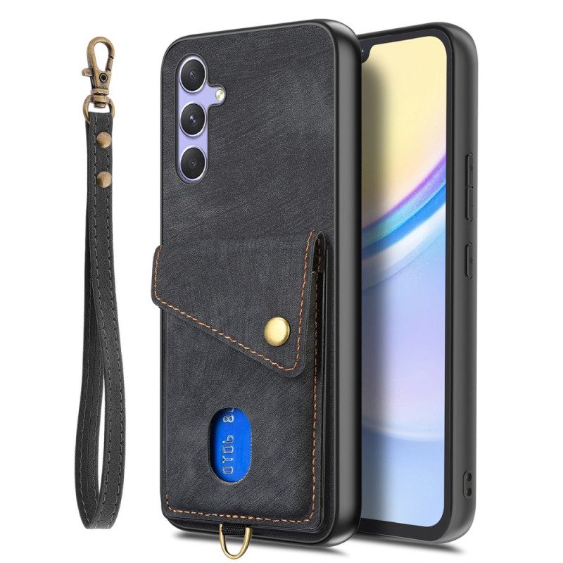 Skal Samsung Galaxy A17 4g / 5g Telefonfodral Mockaeffekt Med Korthållare Och Rem