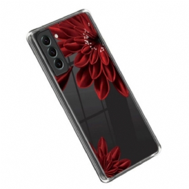 Skal Samsung Galaxy S23 5G Sömlös Röd Blomma