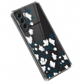 Skal Samsung Galaxy S23 Plus 5G Sömlösa Vita Blommor