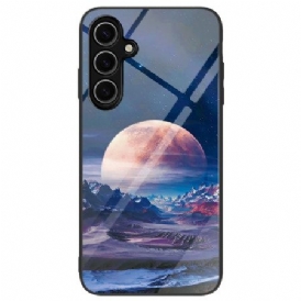 Skal Samsung Galaxy S24 Fe Telefonfodral Vit Planet Härdat Glas