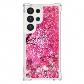 Skal Samsung Galaxy S24 Ultra 5g Körsbärsblommiga Paljetter