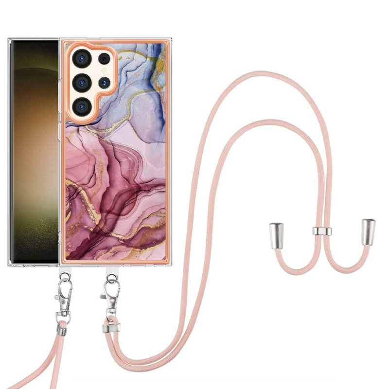 Skal Samsung Galaxy S24 Ultra 5g Telefonfodral Marmoreffektsnöre