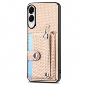 Skal Samsung Galaxy S25 5g Edge Kolfiber Med Korthållare Och Remställ