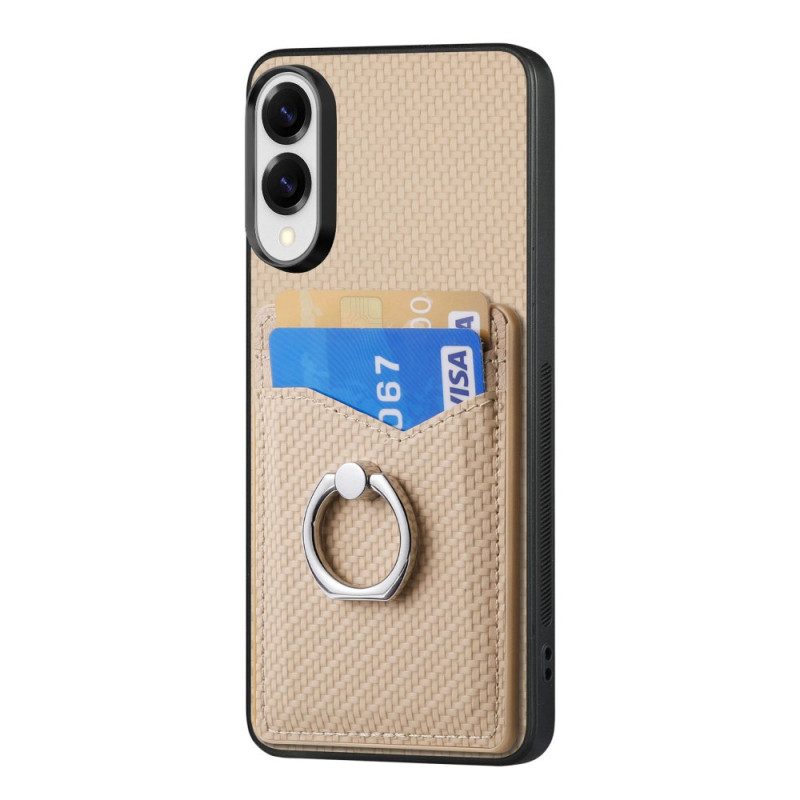Skal Samsung Galaxy S25 5g Edge Kolfiber Med Korthållare Och Ringställ