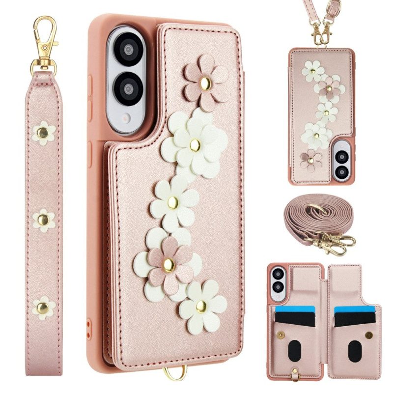 Skal Samsung Galaxy S25 5g Edge Korthållare Med Blommigt Snodd