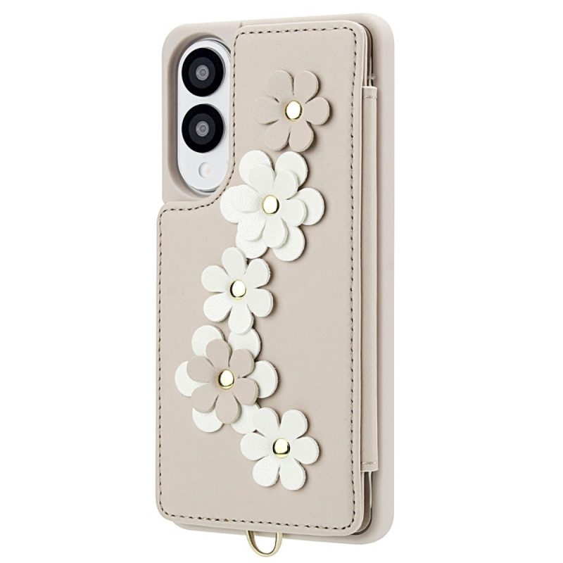 Skal Samsung Galaxy S25 5g Edge Korthållare Med Blommigt Snodd