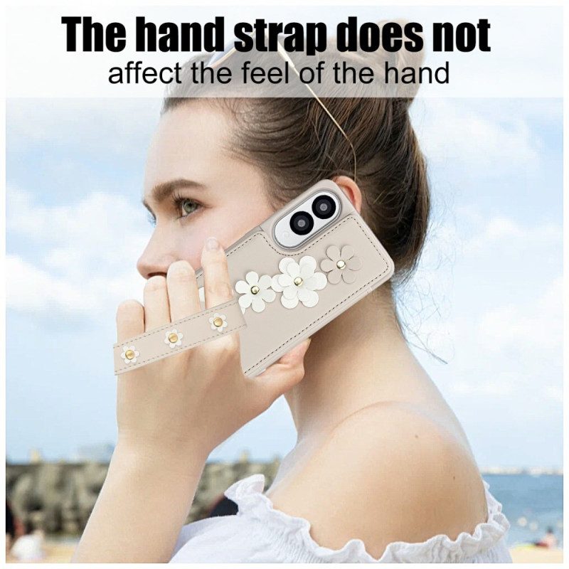 Skal Samsung Galaxy S25 5g Edge Korthållare Med Blommigt Snodd