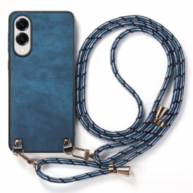 Skal Samsung Galaxy S25 5g Edge Lädereffektssnöre Vintage