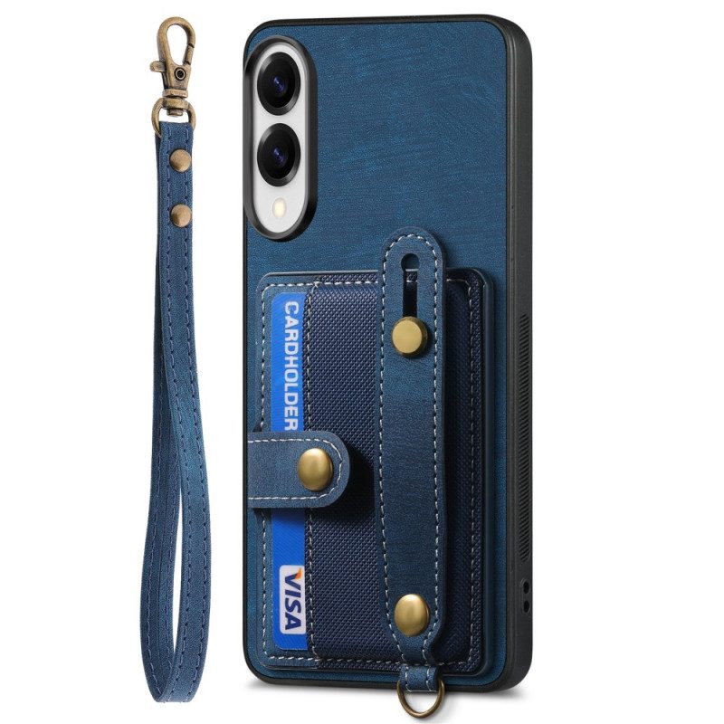 Skal Samsung Galaxy S25 5g Edge Retro Korthållare Och Handledsrem