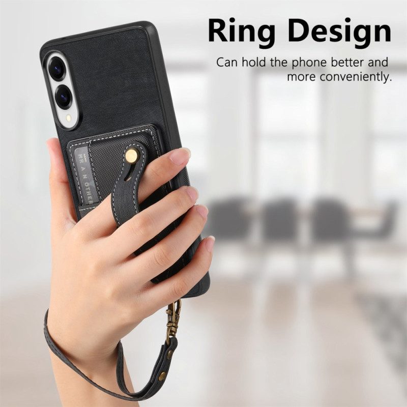 Skal Samsung Galaxy S25 5g Edge Retro Korthållare Och Handledsrem