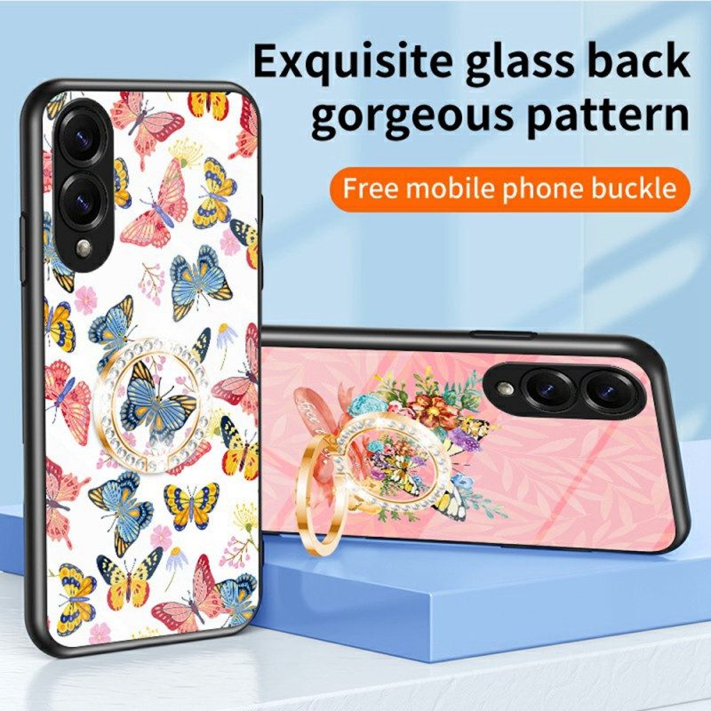 Skal Samsung Galaxy S25 5g Edge Telefonfodral Fjärilsfodral I Härdat Glas