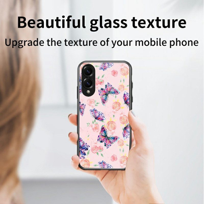 Skal Samsung Galaxy S25 5g Edge Telefonfodral Fjärilsfodral I Härdat Glas